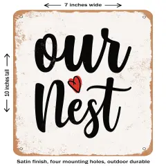 DECORATIVE METAL SIGN - Our Nest - 5- Vintage Rusty Look