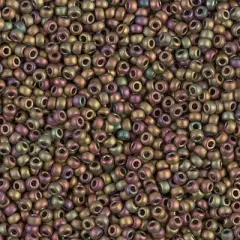 Miyuki 11 Round Seed Bead, 11-2035, Matte Metallic Khaki Iris, 13 grams