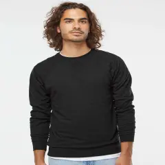 Unisex Lightweight French Terry Crewneck Sweatshirt | RADYAN&reg; Black