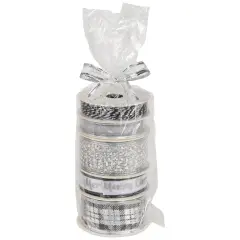 Northlight Set of 5 Merry Christmas Matching Themed Craft Ribbons 1.5" x 3 Yards Black