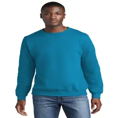 Port & Company&reg; Core Fleece Long Sleeve Crewneck Sweatshirts Neon blue