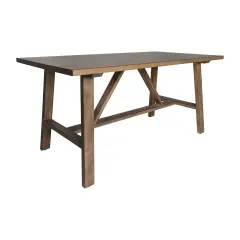 Merrick Lane Mabel Farmhouse Trestle Coffee Table, Solid Wood Rustic Accent Table Rustic Brown