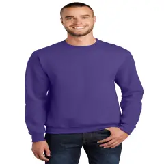 Port & Company&reg; Essential Fleece Long Sleeve Crewneck Sweatshirt Purple
