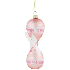 Northlight Baby Girl's First Christmas 2023 Glass Ornament - 5" Pink