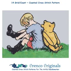 Pooh Bear and Christopher Robin Counted Cross Stitch Pattern