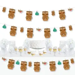 Big Dot of Happiness Tropical Luau - Hawaiian Beach Party DIY Decorations - Clothespin Garland Banner - 44 Pieces