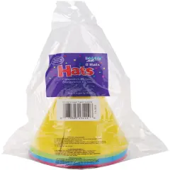 Creative Converting Party Hats 8/Pkg-Assorted Neon