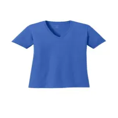 Port & Company&reg; Ladies Core Cotton V-Neck Short Sleeve T-Shirt Royal