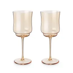 Tulip Stemmed Wine Glass in Amber 