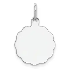 Sterling Silver Disc Charm 0.027" 13.3mm Jewerly 15mm x 13mm