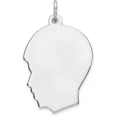 Sterling Silver Boy Charm 0.027" Jewerly 23mm x 17mm
