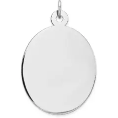 Sterling Silver Disc Oval Charm 0.027" 21.7mm Jewerly 31mm x 22mm