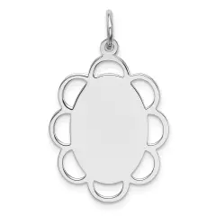 Sterling Silver Disc Charm Jewerly 25mm x 18mm