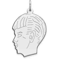 Sterling Silver Boy Charm 0.035" Jewerly 23mm x 17mm