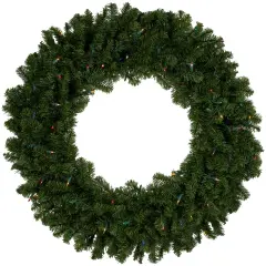 Northlight Pre-Lit Canadian Pine Artificial Christmas Wreath - 36" - Multi Lights Green