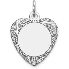 Sterling Silver Heart Charm Jewerly 17mm x 16mm