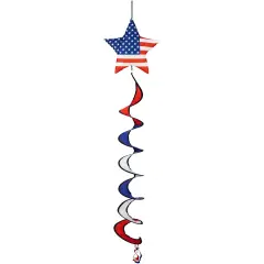 Northlight 51" Americana Stars and Stripes Outdoor Wind Spinner Blue