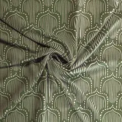 Moss Green Abstract Boho Leaf Bullet Fabric 1 yard