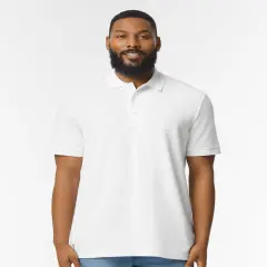Gildan&reg; Hammer Pique Polo Short Sleeve T-Shirt White