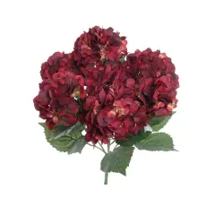 Set of 2 Burgundy Hydrangea Bushes | Lifelike Artificial Flowers with Timeless Elegance for Home Decor, Floral Arrangements, and Outdoor Landscapes | Floral Home by Artificial Flowers