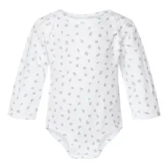 Rabbit Skins&reg; Infant Fine Jersey Long Sleeve Bodysuit White spot