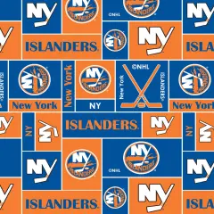 Sykel Enterprises NHL Team Fleece Blanket Fabric-New York Islanders Geometric Fleece Fabric