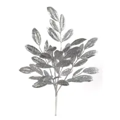 Silver Glitter Magnolia Leaf Spray: Set of 24, 20-Inch, Floral Home by Artificial Flowers