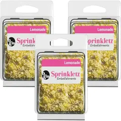 Buttons Galore Sprinkletz DIY Craft Embellishment Polymer Clay Pieces For Slime & Crafts 36 Grams - 3 Packs of Lemonade