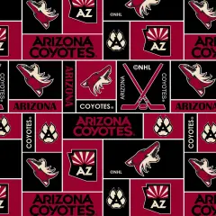 Sykel Enterprises NHL Team Fleece Blanket Fabric-Arizona Coyotes Geometric Fleece Fabric