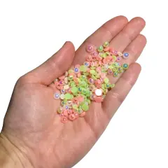 Buttons Galore Flat Back Half Pearls in AB Finish - Multiple Color Assortments - 36 Grams Palm beach