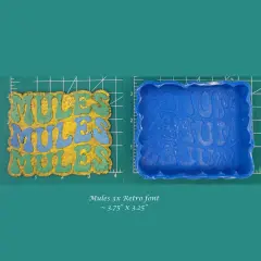 Mules 3x Retro Font School Mascot Silicone Freshie Mold