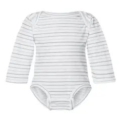 Rabbit Skins&reg; Infant Fine Jersey Long Sleeve Bodysuit Shadow stripe