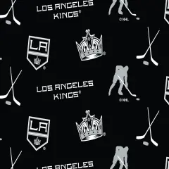 Sykel Enterprises NHL Team Fleece Blanket Fabric-Los Angeles Kings Classic All Over Fleece Fabric