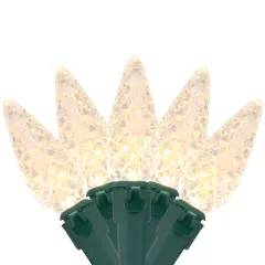 Northlight LED Faceted C6 Christmas Light - Warm White - 66.25' Green Wire - 200ct