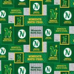 Sykel Enterprises NHL Team Fleece Blanket Fabric-Minnesota North Stars Patch Design Fleece Fabric