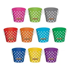 Polka Dots Buckets Accents, 30 Per Pack, 3 Packs