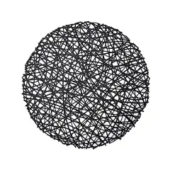 6 pcs 15" wide Round Vinyl String Placemats Black