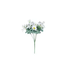 4 pcs 11" tall Faux Silk Daisy Flowers White