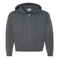 Champion&reg; Powerblend Full-Zip Hooded Sweatshirt Charcoal heather