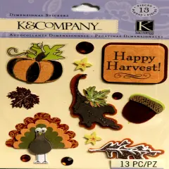 K & Company Happy Harvest Dimensional Stickers