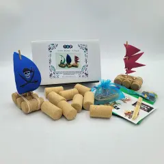 Ink and Trinket Kids Cork Boat Craft Kit, DIY Toy