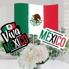 Big Dot of Happiness Viva Mexico - Mexican Independence Day Party Centerpiece Sticks - Table Toppers - Set of 15