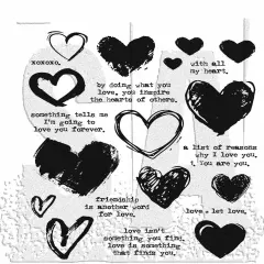 Tim Holtz Cling Stamps 7"X8.5"-Love Notes