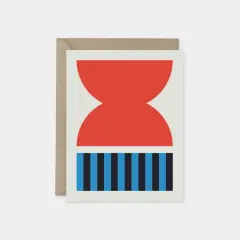 Red & Blue Geo Card, Modern Blank Card,