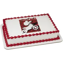 Motocross Edible Cake Topper Image 1/4 sheet