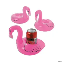 24 Pack: Inflatable Floating Pink Flamingo Vinyl Coasters
