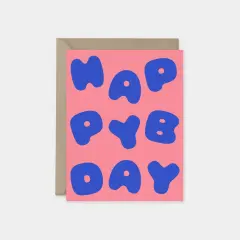 "Happy Birthday" Hot Pink Puffy Letters Card