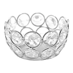 Crystal Candle Holder Silver