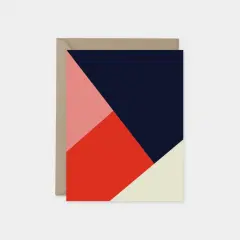 Navy & Cream Color Block Card,Modern