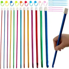 10Pcs Crochet Hooks Set,Small Crochet Hooks,Lace Crochet Hooks Set,Ergonomic Handle Lace Crochet Hooks Set for Arthritic Hands (0.6Mm-2.75Mm） Red